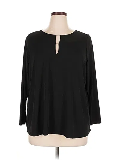 Pre-owned Grace 3/4 Sleeve Top Black Keyhole Neckline Tops