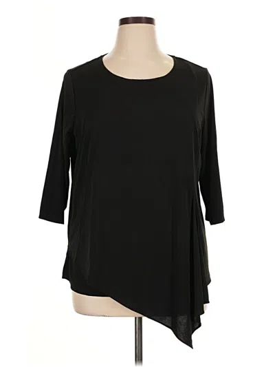 Pre-owned Grace 3/4 Sleeve Top Black Scoop Neck Tops