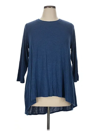 Pre-owned Grace 3/4 Sleeve Top Blue Boatneck Tops