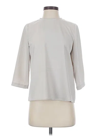 Pre-owned Grace 3/4 Sleeve Top Gray Mock Neckline Tops