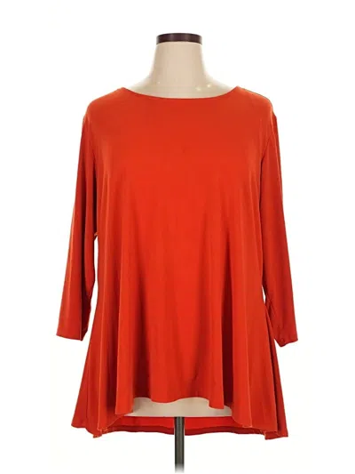 Pre-owned Grace 3/4 Sleeve Top Orange Boatneck Tops