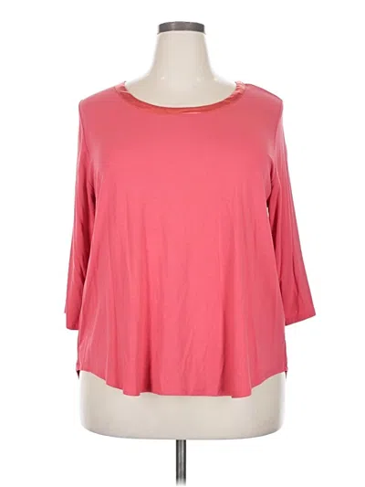 Pre-owned Grace 3/4 Sleeve Top Pink Boatneck Tops