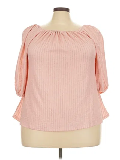 Pre-owned Grace & Emma 3/4 Sleeve Blouse In Pink