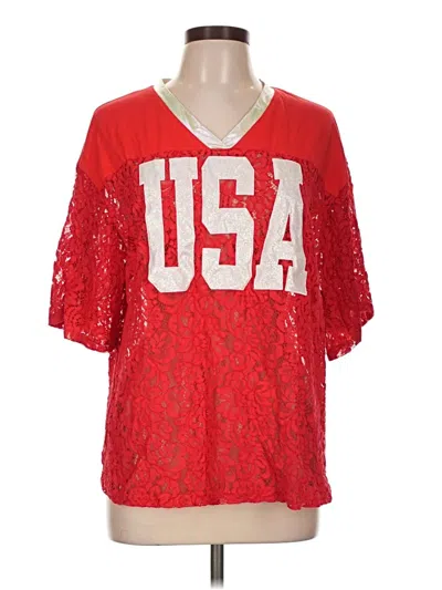 Pre-owned Grace & Emma 3/4 Sleeve Blouse In Red