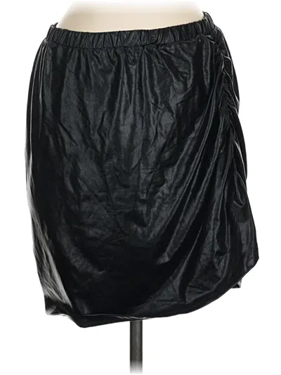 Grace & Emma Faux Leather Skirt In Black