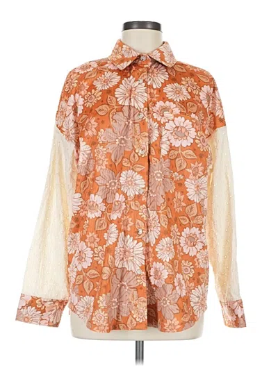 Pre-owned Grace & Emma Long Sleeve Blouse In Multi