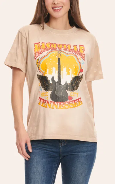 Grace & Emma Sandy Tan Nashville Tennessee Graphic Short Sleeve T-shirt In Multi
