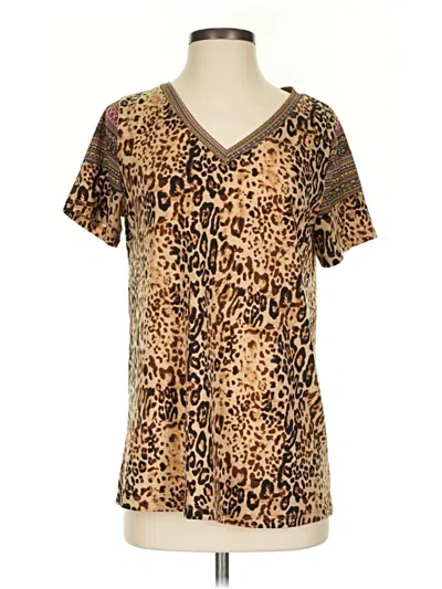 Pre-owned Grace & Emma Short Sleeve T-shirt In Brown