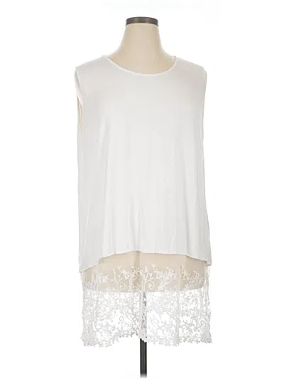 Pre-owned Grace & Emma Sleeveless Top Ivory Halter Neckline Tops