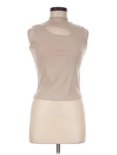 Pre-owned Grace & Emma Sleeveless Top Tan Cowl Neck Tops