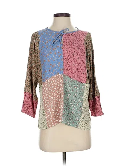 Pre-owned Grace & Lace 3/4 Sleeve Blouse In Brown