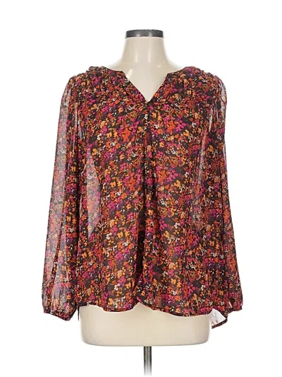 Pre-owned Grace & Lace 3/4 Sleeve Blouse In Brown