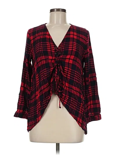 Pre-owned Grace & Lace 3/4 Sleeve Blouse In Red