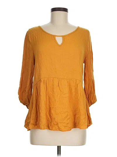 Pre-owned Grace & Lace 3/4 Sleeve Blouse In Yellow