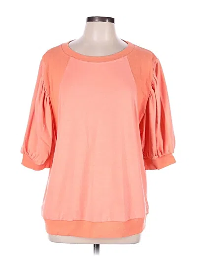 Pre-owned Grace & Lace 3/4 Sleeve T-shirt In Orange