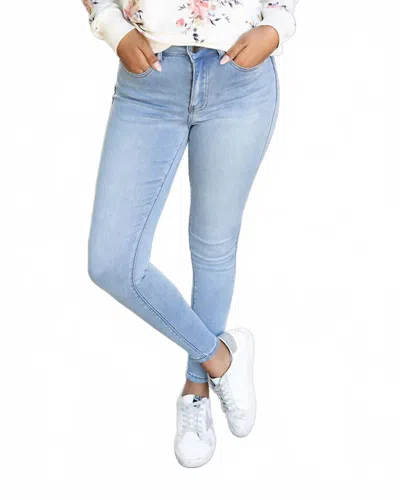 Grace & Lace Around The Clock Denim Skinny Jeans In Light Wash In Blue