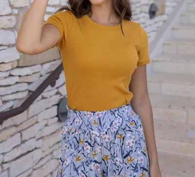 Grace & Lace Baby Tee In Mustard