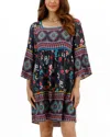 Grace & Lace Boho Border Print Dress In Multicolor