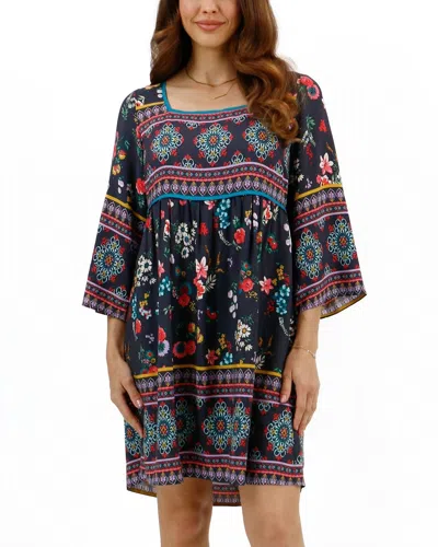 Grace & Lace Boho Border Print Dress In Multicolor