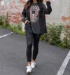 Grace & Lace Boyfriend Long Sleeve Button Up Shacket In Black