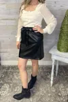 Grace & Lace Butter Faux Leather Skirt In Black In Black
