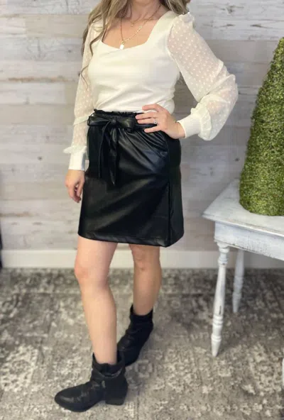 Grace & Lace Butter Faux Leather Skirt In Black