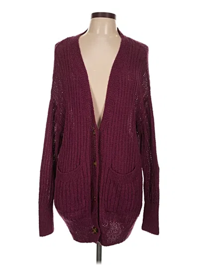 Pre-owned Grace & Lace Cardigan Sweater In Burgundy