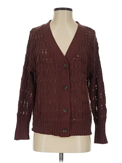 Pre-owned Grace & Lace Cardigan Sweater In Burgundy