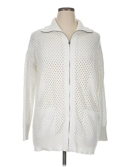 Pre-owned Grace & Lace Cardigan Sweater In White