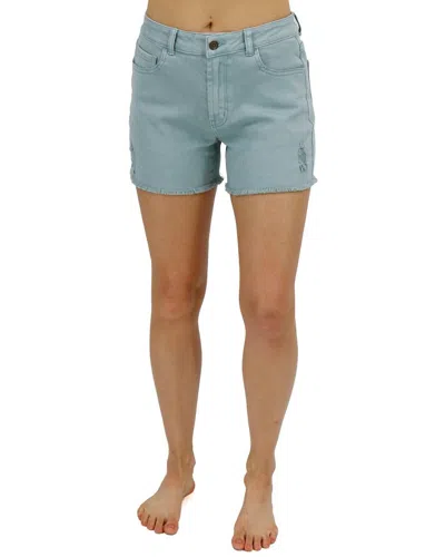 Grace & Lace Casual Colored Denim Shorts In Aqua In Blue