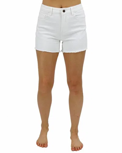 Grace & Lace Casual Colored Denim Shorts In White In Multi