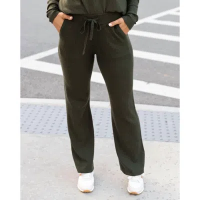 Grace & Lace Classic & Cozy Ribbed Sweater Pants In Winter Moss In Multi