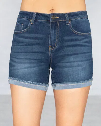 Grace & Lace Comfort Fit Repurposed Shorts In Mid Wash In Black