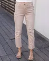 Grace & Lace Distressed Cropped Straight Leg Denim Jeans In Blush In Pink