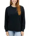 Grace & Lace Original Essentials Long Sleeve Tee Top In Black In Blue