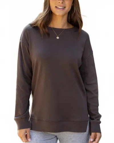 Grace & Lace Essential Long Sleeve Tee In Dark Brown
