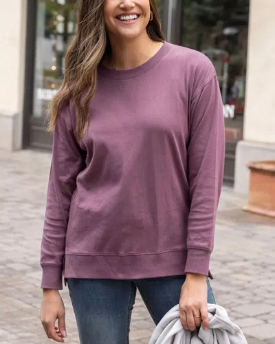 Grace & Lace Essential Long Sleeve Tee In Hollyhock