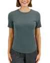 Grace & Lace Essential Ribbed Short Sleeve Tee In Forest In Green