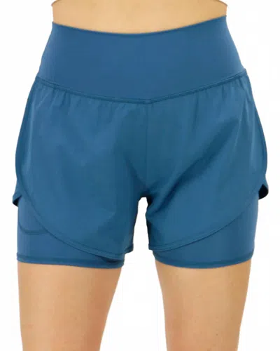 Grace & Lace Everyday Athletic Shorts In Blue Heron