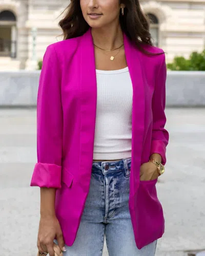 Grace & Lace Fashion Blazer In Magenta In Pink