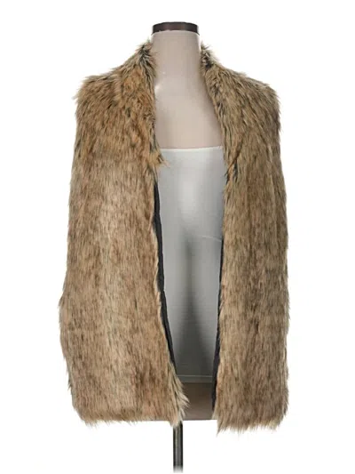 Pre-owned Grace & Lace Faux Fur Vest In Gold