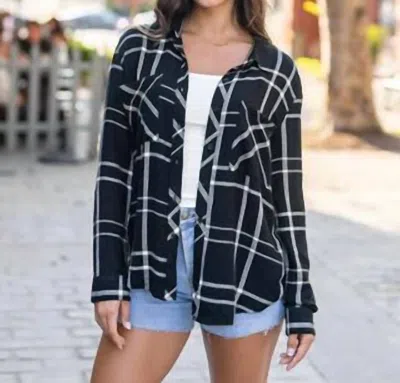 Grace & Lace Favorite Button Up Plaid In Black Plaid