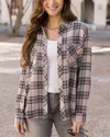 Grace & Lace Favorite Button Up Plaid In Blush/black Plaid