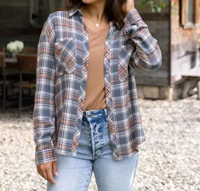 Grace & Lace Favorite Button Up Plaid In Copper Sage