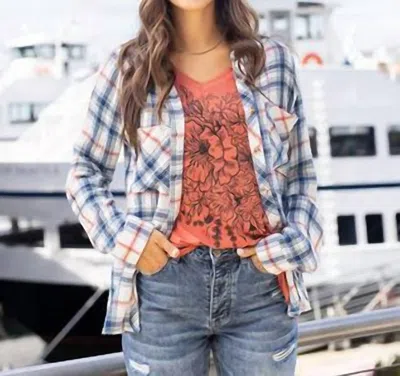 Grace & Lace Favorite Button Up Plaid In Denim Plaid