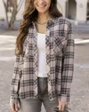 Grace & Lace Favorite Button Up Top In Blush/black Plaid