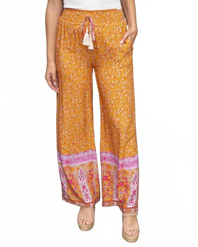 Grace & Lace Floral Wide Leg Pants In Yellow In Multi