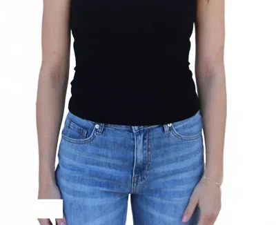 Grace & Lace High Neck Brami Top In Black In Blue