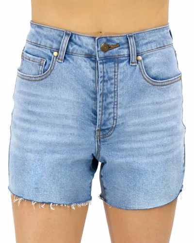 Grace & Lace High Rise Button Fly Shorts In Denim Blue In Multi