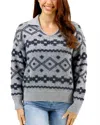 Grace & Lace Intarsia Knit Sweater In Cloud Mixed Grey In Multi